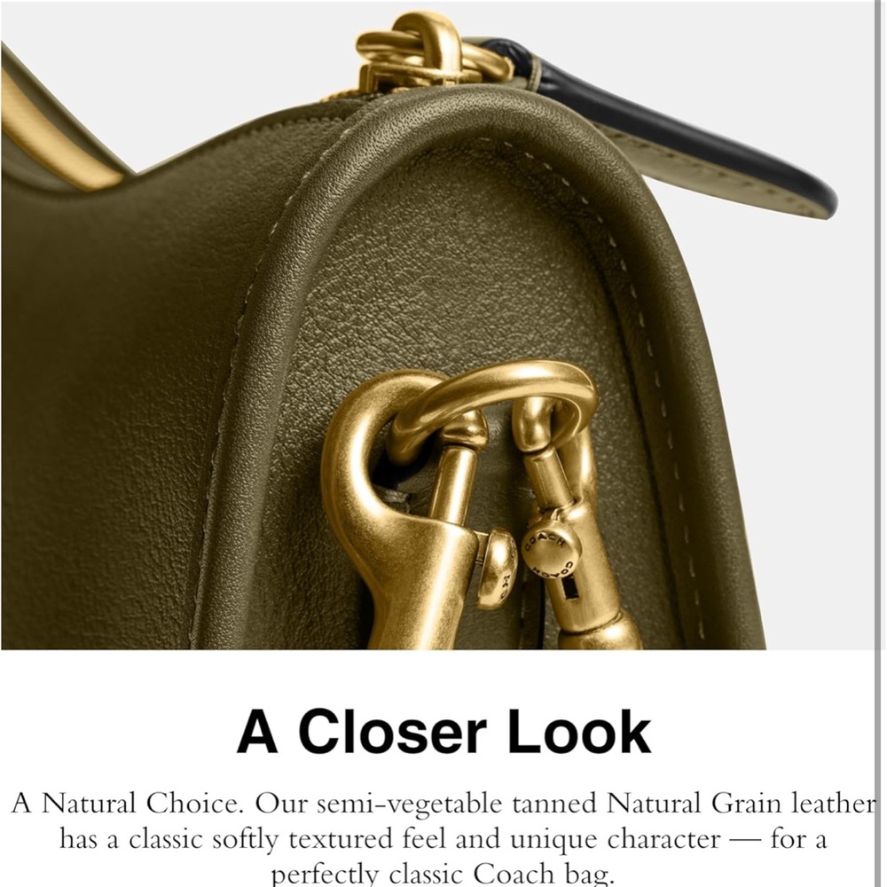 New Coach Sage Green Leather Shoulder Waverly Bag - Picture 4 of 8